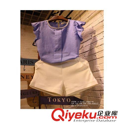 韓國東大門代購 2015夏季新款韓版顯瘦波點娃娃領(lǐng)厚雪紡連衣裙廠家直銷一件代發(fā)