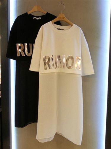 韓國東大門代購 2015夏季短袖網紗拼接中長款t恤女韓范字母上衣潮廠家直銷原始圖片3