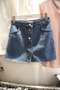 韓國東大門代購 2015夏季新款牛仔短裙女半身裙時尚復古顯瘦百搭廠家直銷一件代發(fā)