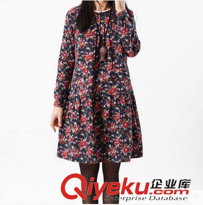 大碼女裝 2015春裝新款韓版大碼女裝中長款襯衫裙 開叉長袍棉麻長袖連衣裙