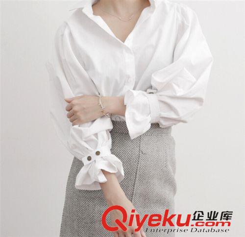 襯衫 2015春季新款韓版寬松版襯衫條紋百搭女式襯衫上衣廠家直銷