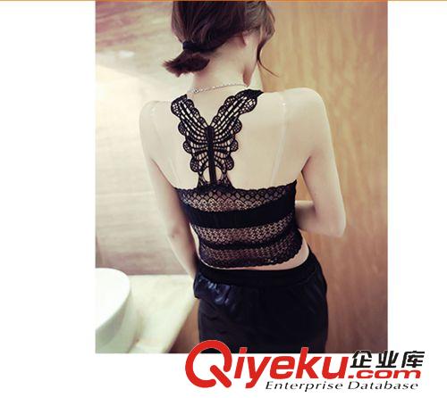 小背心、吊帶衫 2015韓版新款夏季性感蝴蝶結半截全蕾絲打底吊帶背心廠家直銷原始圖片3