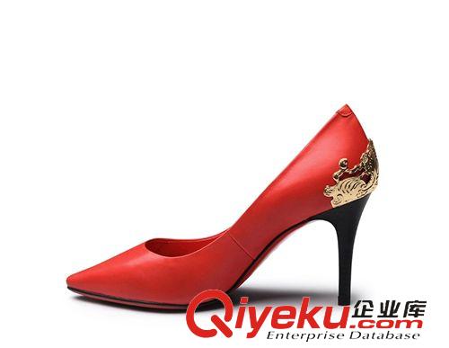 單鞋高跟《一》 2015春季新款主推款zp單鞋 明星dp款女鞋 尖頭淺口細跟高跟鞋原始圖片3