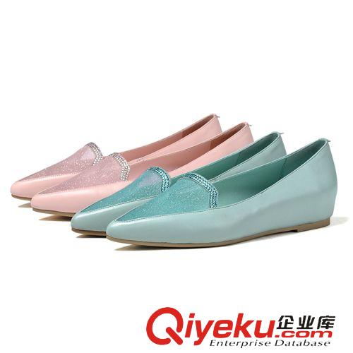 其他女鞋 甜美公主粉藍(lán)紅色平跟單鞋 歐美高貴氣質(zhì)時(shí)尚款簡(jiǎn)約百搭 2015新款原始圖片3