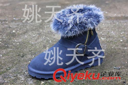 冬款雪地靴 批發(fā)zp真毛皮帶扣雪地靴女短靴冬季韓版女靴子休閑棉鞋一雙代發(fā)