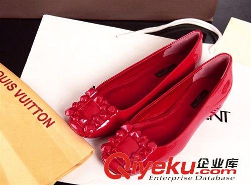 大牌女鞋 2015春夏L家V新款女單鞋真皮 牛漆皮方扣平跟淺口鞋職場白領鞋女原始圖片2