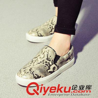 15年1月{dy}波新品 2015春季新歐美低幫厚底蛇紋套腳懶人鞋板鞋韓版休閑時尚女鞋批發原始圖片3