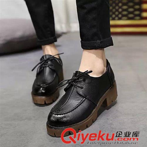 15年1月{dy}波新品 2015春季{zx1}歐美英倫系帶復(fù)古小皮鞋韓版圓頭擦色休閑女單鞋批發(fā)原始圖片3