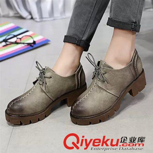 15年1月{dy}波新品 2015春季{zx1}歐美潮英倫復(fù)古系帶小皮鞋韓版學(xué)院風(fēng)休閑女單鞋批發(fā)原始圖片2