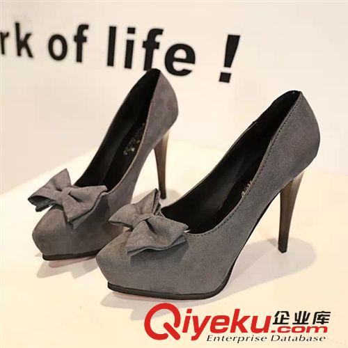 15年1月{dy}波新品 2015春季新歐美防水臺超高跟細跟性感蝴蝶結單鞋韓版淺口女鞋批發原始圖片3