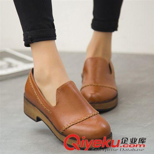 15年1月第三波新品 2015春季新款歐美潮dp淺口方扣尖頭中跟粗跟單鞋韓版OL女鞋批發(fā)