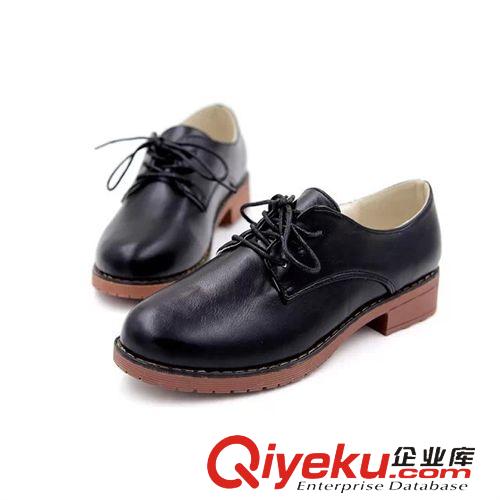 15年1月第四波新品 2015春季新款歐美布洛克英倫風復古圓頭低跟小皮鞋學院風女鞋批發原始圖片2