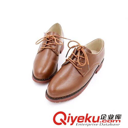 15年1月第四波新品 2015春季新款歐美布洛克英倫風復古圓頭低跟小皮鞋學院風女鞋批發原始圖片3