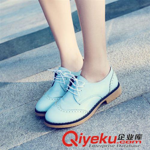 15年3月{dy}波新品 2015春季新款歐美英倫復(fù)古圓頭粗跟搭扣系帶高跟鞋韓版女鞋子批發(fā)