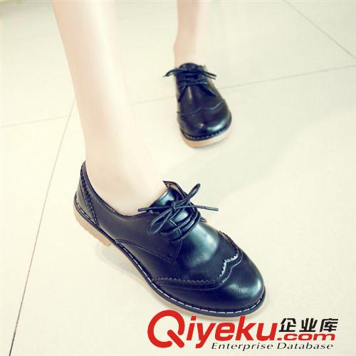 15年3月{dy}波新品 2015新款歐美潮復(fù)古英倫圓頭系帶低跟休閑小皮鞋韓版時(shí)尚女鞋批發(fā)原始圖片3