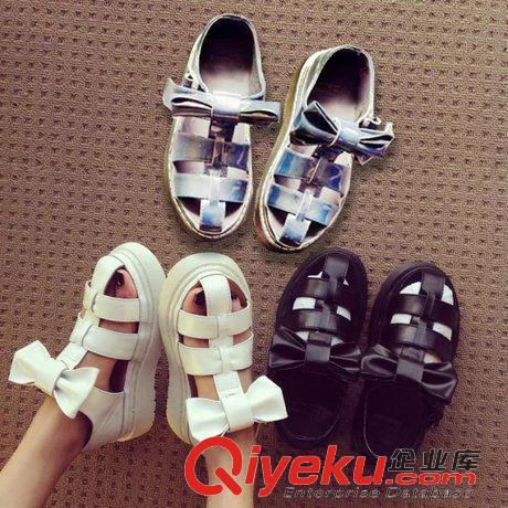 15年3月21——3月30日新品 2015歐美春夏missmo早春蝴蝶結厚底松糕鏤空馬丁涼鞋韓版女鞋批發原始圖片2