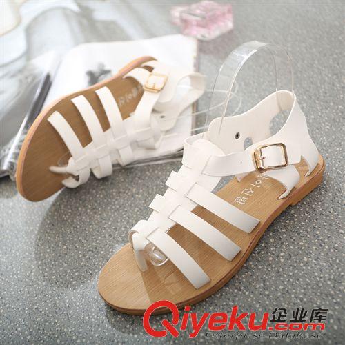 4月26—4月30日新品 2015夏季新款歐美潮細(xì)帶組合平底羅馬涼鞋韓版時(shí)尚夾趾女涼鞋批發(fā)原始圖片2