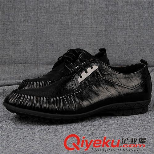 皮鞋 男鞋2015新款歐洲站真皮皮鞋 品牌英倫休閑鞋商務(wù)尖頭男單鞋子原始圖片2