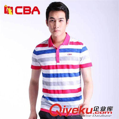男裝 CBA男子運動POLO衫 2015夏季新品透氣吸汗條紋短袖T恤 男短T男裝