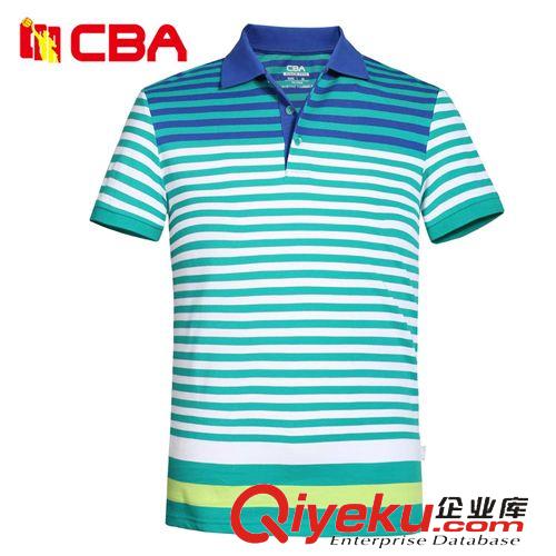 男裝 CBA男子運動POLO衫 2015夏季新品時尚條紋短袖T恤 男子透氣短T