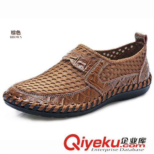 休閑鏤空皮鞋 廠家直銷 爆款男鞋 休閑時(shí)尚鏤空網(wǎng)布鞋 夏季新款人氣洞洞懶人鞋原始圖片3