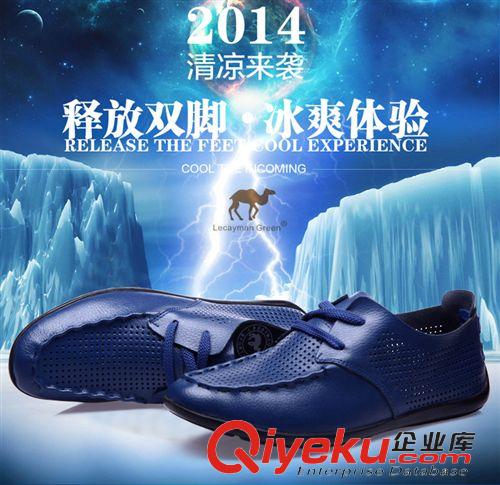 2015新款鏤空皮鞋 夏季新款男涼鞋休閑皮鞋韓版潮流洞洞鞋鏤空透氣皮涼鞋zp男鞋子