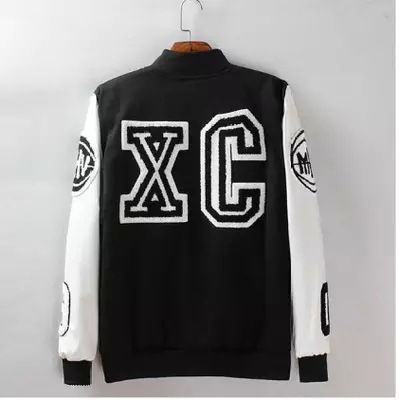 男式衛(wèi)衣 秋冬男XC潮牌修身皮袖外套韓版青少年學(xué)生加絨加球服原始圖片2