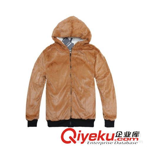 男式棉服 2014新款加毛潮流毛毛外套原始圖片3