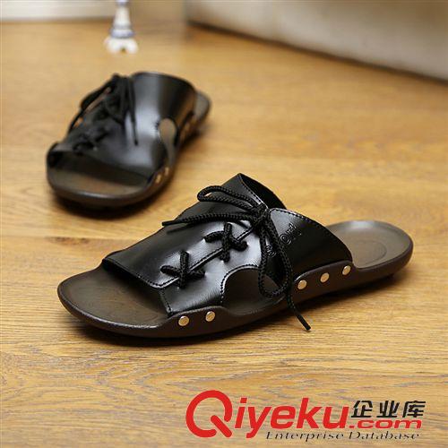 皮鞋 zp拖鞋男士防滑涼鞋夏季透氣半拖防水涼拖英倫風(fēng)沙灘鞋原始圖片3