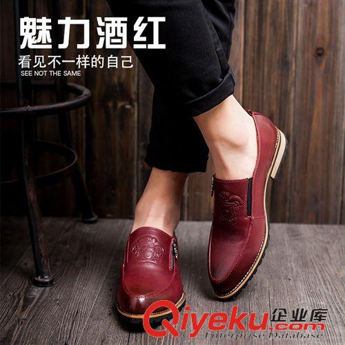 皮鞋 春夏季新品男士皮鞋男zp日常休閑男鞋英倫風潮流牛皮系帶鞋子