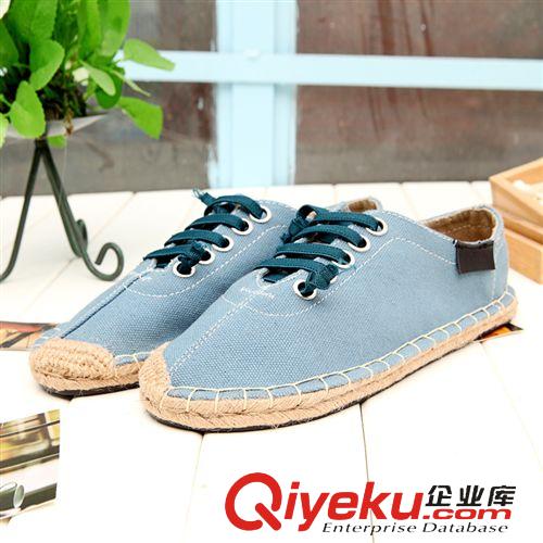 中性鞋 2015夏季新款三色低幫草編帆布情侶鞋時(shí)尚百搭爆款個(gè)性帆布鞋批發(fā)原始圖片2