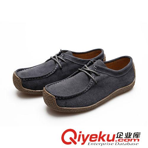 中性鞋 2015新款優(yōu)質(zhì)反絨皮綁帶蝸牛情侶鞋五色時(shí)尚中性舒適耐穿單鞋批發(fā)原始圖片3
