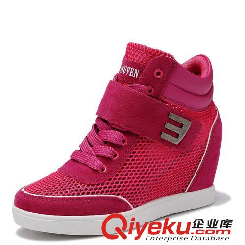 女鞋 廠家直銷夏季新款網(wǎng)面透氣隱形內(nèi)增高女鞋韓版時尚女士休閑鞋單鞋原始圖片2