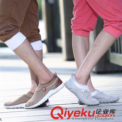 女鞋 2015新款情侶鞋夏季透氣鏤空網(wǎng)布鞋男女韓版潮休閑套腳懶人鞋批發(fā)原始圖片3