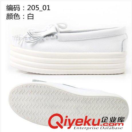 2014春秋單鞋 新品!2014新款厚底防滑迷你唐卡甜美真皮松糕鞋女單鞋小白鞋原始圖片3