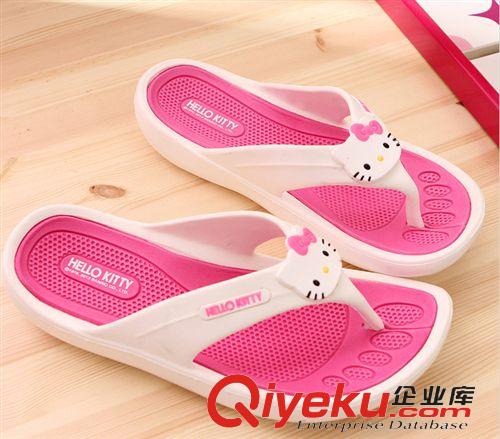 新發布產品 韓國正品hello kitty人字拖可愛休閑沙灘拖鞋 凱蒂貓正版夾趾涼拖原始圖片2