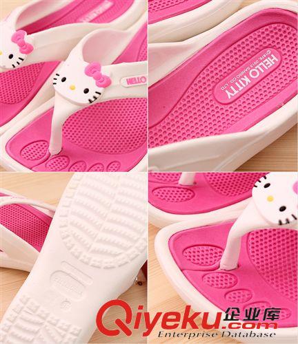新發布產品 韓國正品hello kitty人字拖可愛休閑沙灘拖鞋 凱蒂貓正版夾趾涼拖原始圖片3