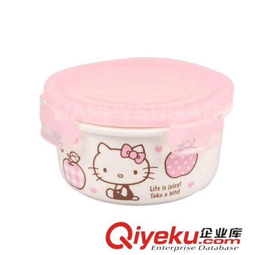 廚房用品 韓國正品 Hello Kitty 凱蒂貓 陶瓷保鮮盒 400ml原始圖片2