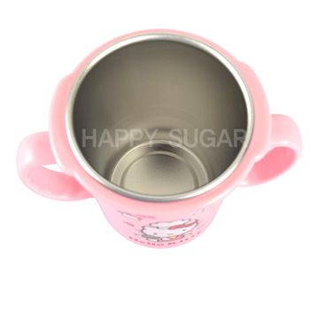 廚房用品 韓國zp Hello Kitty 不銹鋼吸管杯 兒童水杯子 帶把手