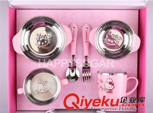 廚房用品 韓國正品hello kitty 凱蒂貓兒童不銹鋼餐具套裝原始圖片3