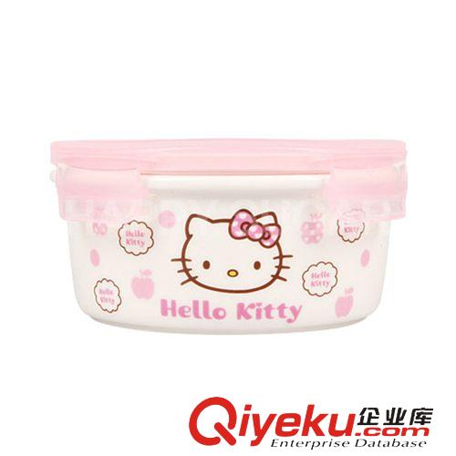 廚房用品 韓國正品 Hello Kitty 圓形陶瓷保鮮盒 760ml