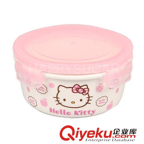 廚房用品 韓國zp Hello Kitty 圓形陶瓷保鮮盒 520ml