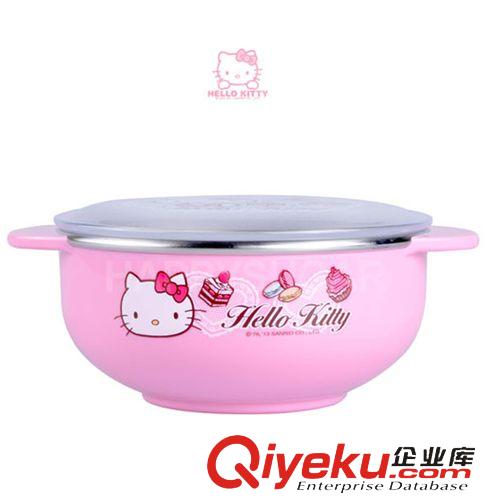 廚房用品 韓國(guó)正版Hello kitty不銹鋼雙層飯盒 凱蒂貓密封便當(dāng)盒