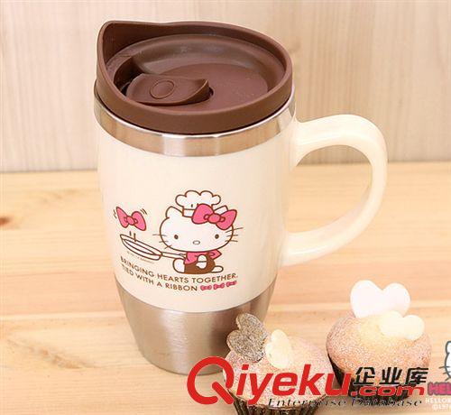 廚房用品 韓國zpHello Kitty 凱蒂貓帶把手不銹鋼水杯原始圖片2