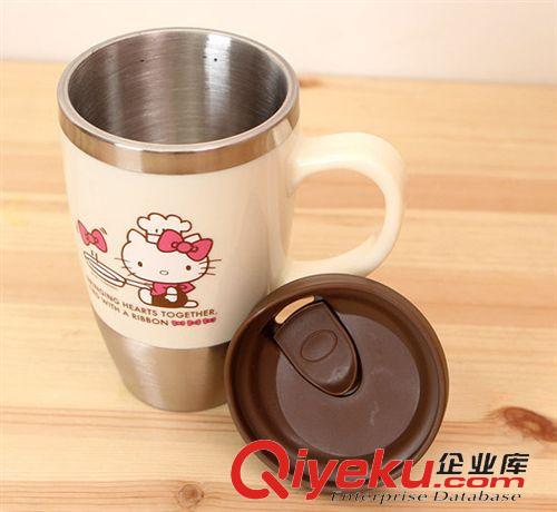 廚房用品 韓國zpHello Kitty 凱蒂貓帶把手不銹鋼水杯原始圖片3