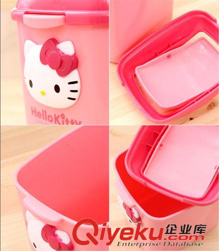 客廳日用 韓國正品 hello kitty 凱蒂貓 迷你垃圾桶 搖蓋式雜物桶原始圖片3