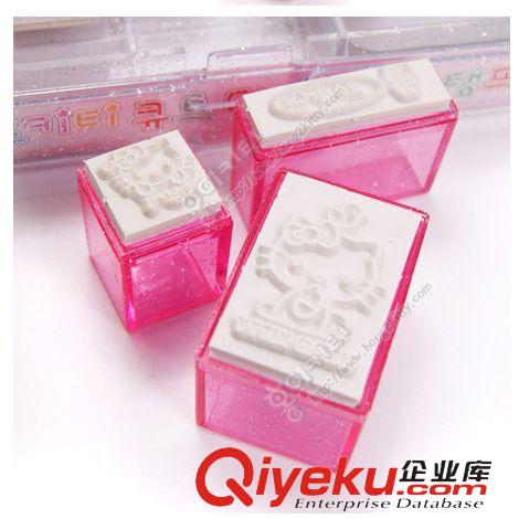 文具用品 韓國zphello kitty 迷你卡通印章16個套裝 帶紅色藍色印尼原始圖片3