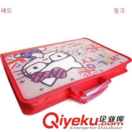 文具用品 韓國進口zphello kitty 手提文件包 凱蒂貓拉鏈文件夾原始圖片2