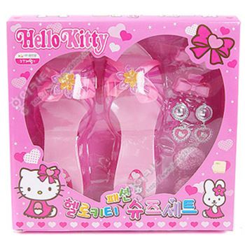 兒童玩具 韓國zphello kitty 玩具 凱蒂貓公主高跟鞋首飾套裝原始圖片3