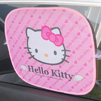 汽車配件 韓國zphello kitty 防曬太陽擋 凱蒂貓吸盤遮陽擋 2個套裝原始圖片3